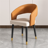 Fauteuil de restaurant minimaliste moderne, chaise de salle à manger italienne minimaliste en acier inoxydable, chaise de salle à manger standard antique