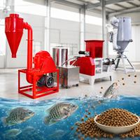 Chaîne de production d'aliments pour poissons Lima avec broyeur, mélangeur, extrudeuse et sécheuse 100-300 kg/h – Fabricant de machines pour la fabrication d'aliments pour poissons