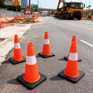 بولي كلوريد الفينيل عاكس عالي الكثافة منشوري + الآيس كريم تصميم برميل الطريق دون حاجز وقوف السيارات سلامة الطرق - Product Image 2