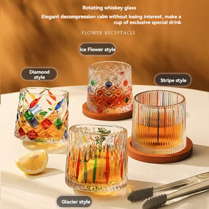 Verre à whisky et à vin en cristal, base rotative, style célébrité internet, pour bière et eau - Product Image 2