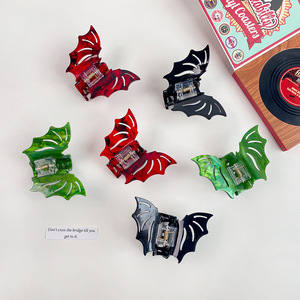 Shily&OS Fermagli per capelli a forma di pipistrello, grandi, in acrilico, divertenti e originali per Halloween, accessori per acconciature da festa per donna, all'ingrosso - Product Image 6