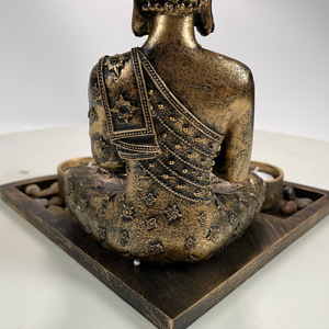 Vendita calda resina di alta qualità resina incenso seduto statua di Buddha portacandele Zen Kit da giardino per la decorazione della scrivania - Product Image 3