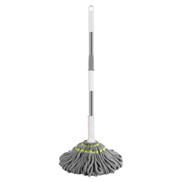 FF5441 Serpillère à long manche pour sols en bois dur et carrelage, nettoyage domestique économique, microfibre sèche et humide, auto-essorage, serpillère torsadée