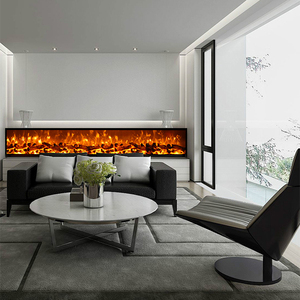 <span class=keywords><strong>Cheminée</strong></span> électrique murale ultra-fine de 100 cm, 7 flammes RGB réglables, télécommande, <span class=keywords><strong>chauffage</strong></span>, décoration murale moderne pour la maison - Product Image 2