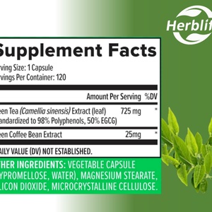 Extracto de Té Verde Orgánico 100% Natural en Cápsulas, Extracto Herbal Fresco de Hojas, en Envase de Botella - Product Image 3