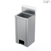 Évier à main sur pied en acier inoxydable 304, finition polie, résistant à la corrosion, durable, garantie 5 ans, taille personnalisée, usage commercial