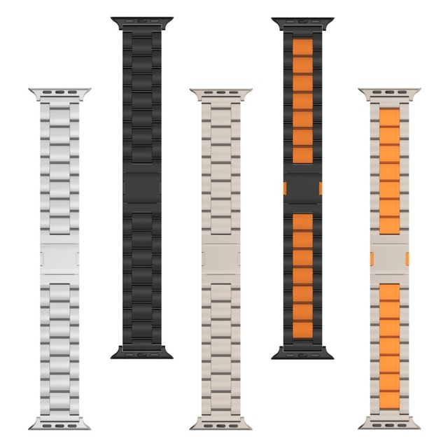 Luxury Breathable Titanium Alloy Watch Band for Smartwatch Ultra 1/2 49mm 46mm Magnetic Clasp Black
