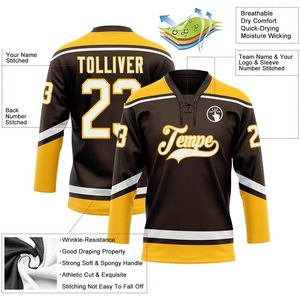 Camiseta de Hockey Personalizada para Equipos, Unisex, Adulto, Sublimada, Cosida, con Cuello Ajustable, Absorbe la Humedad, Ropa de Hockey sobre Hielo - Product Image 3