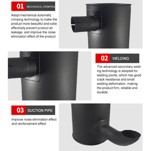 Silencieux d'échappement universel de 38 mm d'entrée, petit silencieux diesel robuste pour camions légers, pick-up et mini-fourgonnettes - Product Image 3