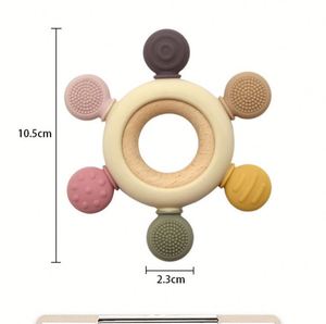Anneau de dentition unisexe en silicone souple de qualité alimentaire et bois non toxique sans BPA pour nouveau-né - Product Image 6