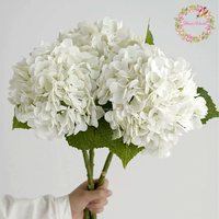 Bunga Artifisial Terlaris 154/196 Kelopak Bunga Hydrangea Merah Besar Sentuhan Realistis Berkualitas Tinggi Dekorasi Pernikahan