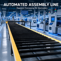 Convoyeur à rouleaux en acier inoxydable à vitesse réglable pour la manutention de composants en usine de fabrication de machines, facile à nettoyer