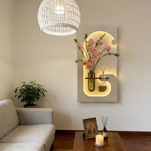 Peinture murale LED 3D moderne, abstraite, avec cadre en grès, faite à la main, décorative, pour véranda, salon, salle à manger - Product Image 5