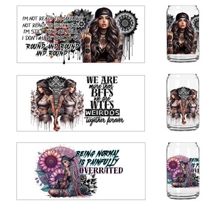 Catálogo de Adhesivos para Vasos de 16 oz con Diseño de Chicas Tatuadas, Resistentes al Agua, para Transferencia de Calcomanías, <span class=keywords><strong>Globo</strong></span> de Nieve, Impresión UV DTF - Product Image 2