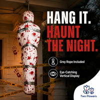 Dua Tengkorak Kertas Dewasa untuk Halloween, Properti Mayat Berdarah Ukuran Asli, Dekorasi Mayat Gantung, Dekorasi Rumah Hantu, Pesta Horor, Dekorasi Halaman