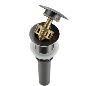 Nouvel arrivage : Bonde de lavabo escamotable moderne en laiton couleur canon de fusil avec trop-plein, pour salle de bain <span class=keywords><strong>d</strong></span>'hôtel - Product Image 3
