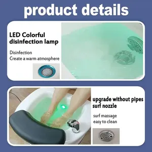 Güzellik salonu ayak banyosu masaj ile sörf ışık pedikür kase drenaj deliği ile ayak Spa masaj havza - Product Image 5
