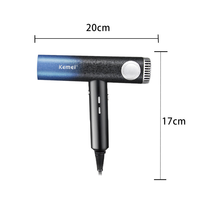 Sèche-cheveux professionnel KEMEI KM-6907 2000W compact, salon, BLDC sans balais, vent puissant, technologie ionique à très haute vitesse, coiffage