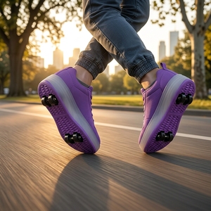 Semelle de patin à roulettes Longheng Vibrant Purple à 2 roues, conception à roulement fluide, base antidérapante pour remplacement général de <span class=keywords><strong>semelles</strong></span> de patins. - Product Image 4
