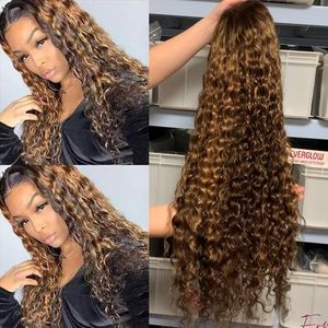 Parrucca <span class=keywords><strong>ombre</strong></span> 4/27 densità brasiliana 13x4 pizzo anteriore <span class=keywords><strong>Ombre</strong></span> parrucca capelli umani luce solare 150 evidenziare colore piano acqua ricciolo parrucca - Product Image 5