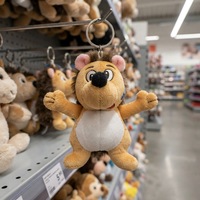 Porte-clés hérisson en peluche de petite taille (4 pouces), jouet en peluche doux avec rembourrage en polyester et coton PP