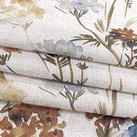 Rideaux filtrants la lumière en lin ignifuge sur mesure avec œillets, motif floral vintage, pour salon