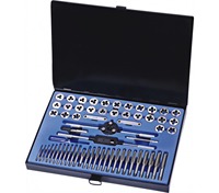 Kit d'outils de filetage professionnel pour réparation automobile, en acier à roulements traité thermiquement, jeu de 60 tarauds et filières métriques, jaune pour