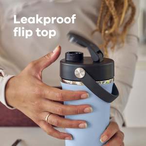 Bouteille shaker protéinée 24 oz avec poignée, anti-fuite, pour la gym et le fitness, en acier inoxydable, avec boule mélangeuse, sans BPA - Product Image 5