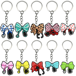 Custom Bow Rubber Alloy 3D Cartoon UV Printing Durable & Eco-Friendly Non-Toxic Multifunction Medical Pendant Keychains