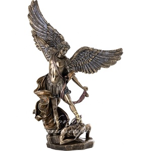 Al <span class=keywords><strong>aire</strong></span> libre jardín decorativo grande tallada latón bronce San Miguel Arcángel escultura para venta - Product Image 1