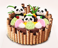 Decoración Comestible de Alta Calidad en Forma de Panda, Apta para Pasteles Navideños y Decoración de Postres