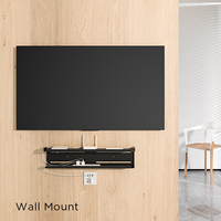 Étagère de rangement réglable derrière le téléviseur APM-08-01, étagère à deux niveaux pour lecteur multimédia, montage mural, montage arrière, support pour décodeur