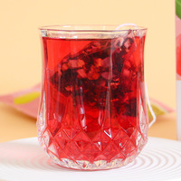 Thé aux fruits séchés de canneberge, pêche et aubergine en gros de l'usine Cranberry Tea, sachet de thé triangulaire 100g/boîte, personnalisable (OEM)