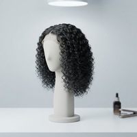 Peluca de Cabello Humano Remy sin Pegamento de Vietnam, con Frente de Encaje 13x4 SDD, Estilo Bob con Encaje Transparente HD, Color Negro Natural y Cabello de Bebé