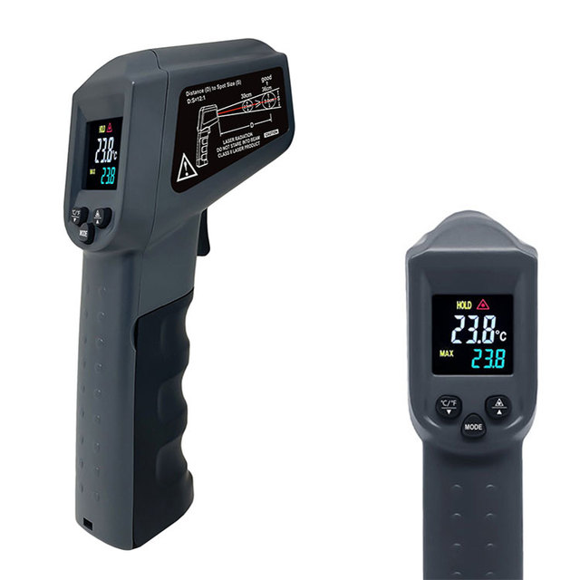 Color Screen Non-contact 380C Digital Ir Laser Thermometer Pyrometer Industrial Infrared Thermometer