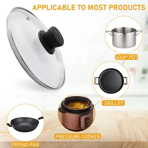 Pot Covers Safety Glass Cover With Stove Knob Glass Pot Lid Glass Pan Cover For Wok Cookware