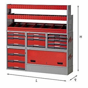Gabinete de Almacenamiento de Herramientas Automotrices 5006 E1, Rojo y Gris, Metálico, con Cajones y Estantes para Uso en Taller - Product Image 1