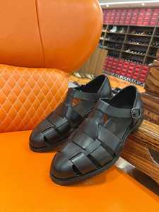 Retro Woven Roman Sandals <b>Flat</b> Versatile Breathable Openwork <b>Toe</b>-Covered Men's Patchwork Lace-Up Closure Anti-Slip Lightweight - Product Image 5