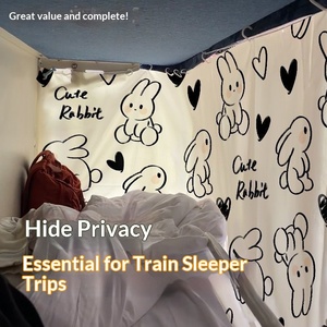 <span class=keywords><strong>Rideau</strong></span> occultant jetable pour compartiment de couchage de train, lits superposés de dortoir, style pastoral, motif uni - Product Image 6