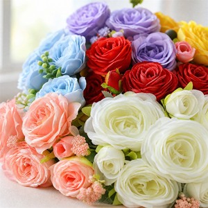 Roses artificielles en soie pour mariage, fleurs artificielles au toucher réel, roses artificielles pour la décoration <span class=keywords><strong>de</strong></span> mariage, mur <span class=keywords><strong>de</strong></span> fleurs, allée, salon - Product Image 2