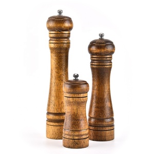 Ensemble de moulin à sel et à poivre, broyeur à sel et à poivre en bois élégant avec moulin en céramique - Product Image 1