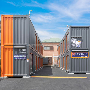 20ft wadah penyimpanan mandiri seluler gudang Shed 40ft unit penyimpanan mandiri portabel dapat ditumpuk dengan pintu rana gulung otomatis - Product Image 3