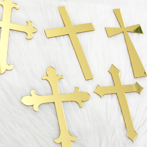 Adorno de Pastel con Cruz Dorada de Acrílico, Letreros Religiosos de Acrílico <span class=keywords><strong>para</strong></span> Decoración de Bautizo, <span class=keywords><strong>Primera</strong></span> Comunión y Confirmación - Product Image 4