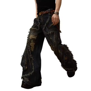 <span class=keywords><strong>Pantaloni</strong></span> Cargo Vintage Personalizzati in Cotone per Uomo, Design Nuovo, Stile Baggy con <span class=keywords><strong>Tasche</strong></span> con Cerniera - Product Image 2