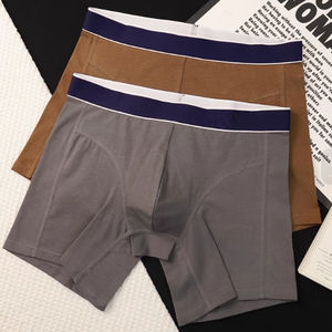 Bóxer de pierna larga para hombre al por mayor, calzoncillos cortos de algodón transpirables sólidos para hombre, ropa interior para hombre, algodón de alta calidad - Product Image 6