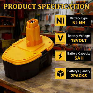 Batería Nueva de <span class=keywords><strong>18V</strong></span> 5.0Ah para <span class=keywords><strong>Dewalt</strong></span> <span class=keywords><strong>18V</strong></span> XRP Tipo Ni-MH, Batería para Herramientas Eléctricas <span class=keywords><strong>DC9096</strong></span> DC9071 DE9096 DE9098 DW9071 DW9095 DW9096 - Product Image 2
