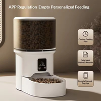Distributeur automatique intelligent de nourriture pour animaux de compagnie OEM pour propriétaires occupés, bol en plastique rond anti-fuite pour aliments secs, humides et lyophilisés
