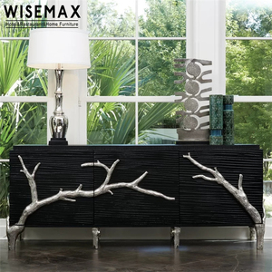 WISEMAX — meuble de luxe à 3 portes avec pied en métal doré, <span class=keywords><strong>armoire</strong></span> de télévision moderne pour salon, buffet de maison - Product Image 4