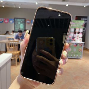 Luxe élégant placage peau d'agneau géométrique TPU couverture de téléphone portable pour <span class=keywords><strong>iPhone</strong></span> 14 13 <span class=keywords><strong>12</strong></span> 11 Pro Max filles femmes <span class=keywords><strong>coque</strong></span> de téléphone - Product Image 3