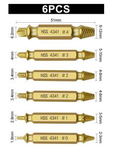 <span class=keywords><strong>Set</strong></span> di punte da trapano rapido HSS a 6 pezzi Kit di rimozione della vite per demolizione facile per viti e estrattori danneggiati di piccole dimensioni - Product Image 6